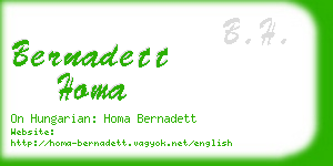 bernadett homa business card